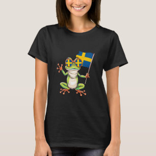 Sweden Swedish Flag Swedish Pride Cute Frog Toad S T-Shirt