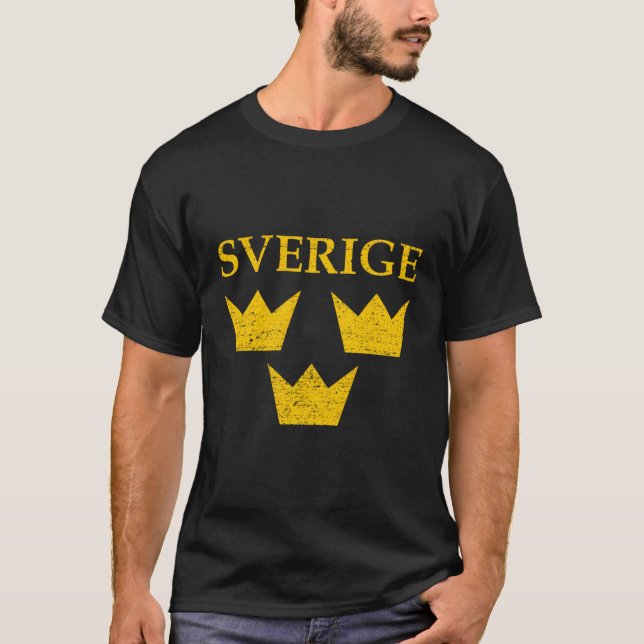 Sweden Three Crowns Sverige Tre Kronor T-Shirt (Front)