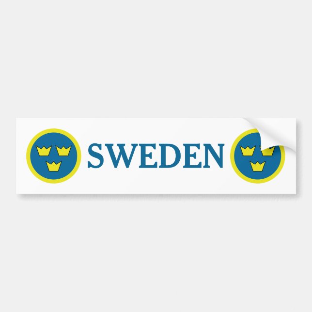 Sweden Three Crowns Swedish Emblem Bumper Sticker (Front)