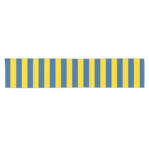 Sweden Ukraine flag stripes lines pattern blue yel Short Table Runner