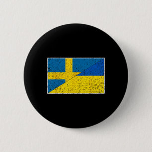 Sweden Ukraine Flag Swedish Ukrainian Nationality 6 Cm Round Badge
