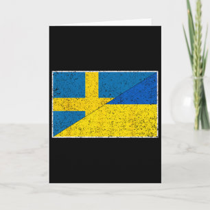 Sweden Ukraine Flag Swedish Ukrainian Nationality  Card