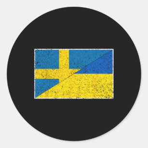 Sweden Ukraine Flag Swedish Ukrainian Nationality Classic Round Sticker