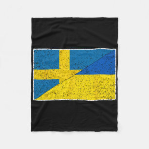 Sweden Ukraine Flag Swedish Ukrainian Nationality Fleece Blanket