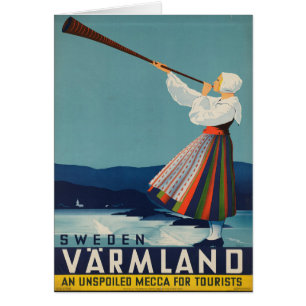 Sweden Varmland Vintage Travel Poster