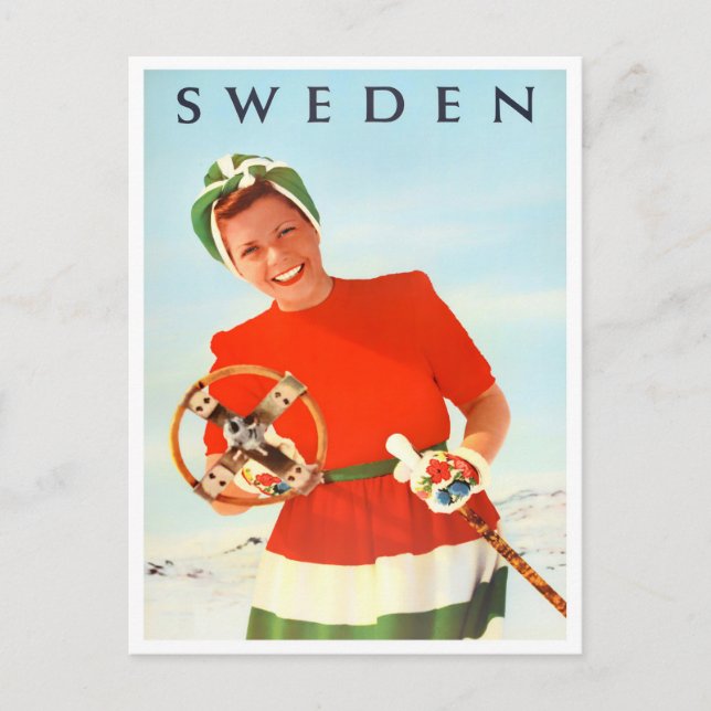 Sweden vintage travel Postcard (Front)