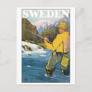 Sweden Vintage Travel Poster Postcard