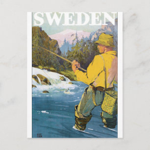Sweden Vintage Travel Poster Postcard