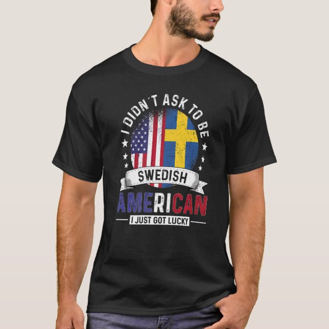 Swedish American Countries Flags Pride Country Swe T-Shirt (Front)