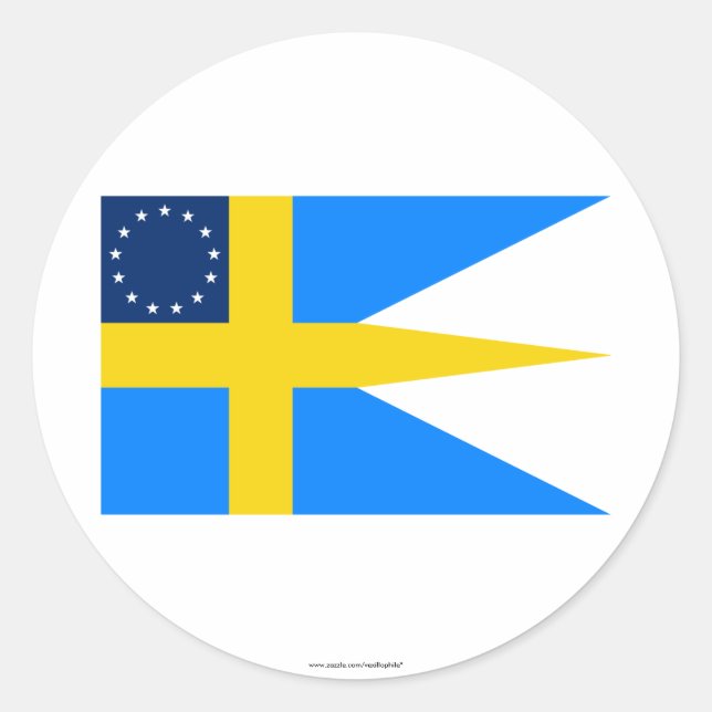 Swedish-American Flag Classic Round Sticker (Front)