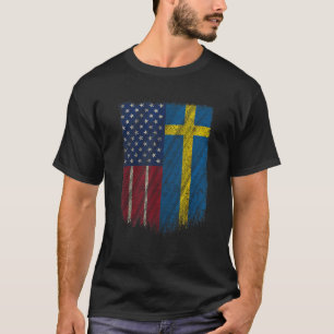 Swedish American Flag Sweden America Flag Pride T-Shirt