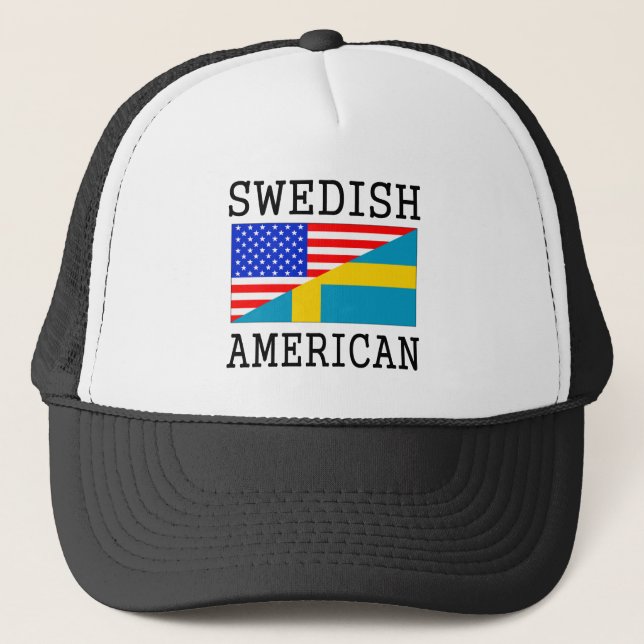 Swedish American Flag Trucker Hat (Front)