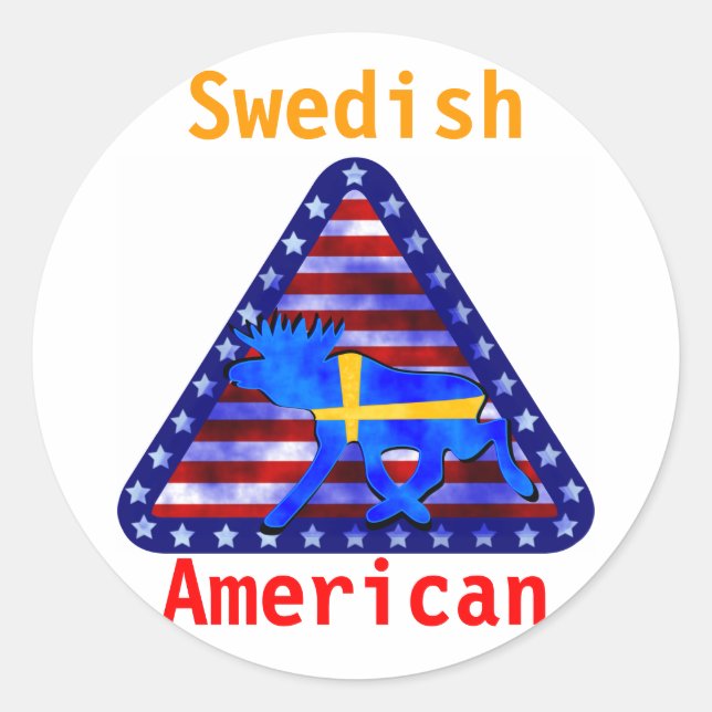 Swedish-American Moose Classic Round Sticker (Front)