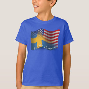 Swedish-American Waving Flag T-Shirt