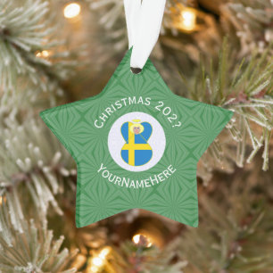 Swedish Angel Christmas Flag Personalised  Ornament