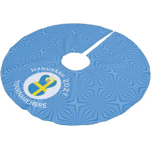 Swedish Angel Hanukkah Flag Personalised Brushed Polyester Tree Skirt