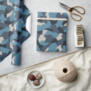 Swedish Camo Advanced Blue Wrapping Paper