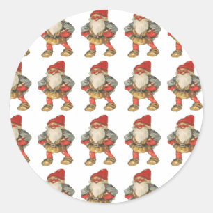Swedish Christmas Elf Classic Round Sticker