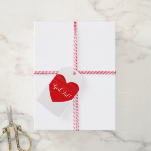 Swedish Christmas Personalised Red Heart Gift Tags