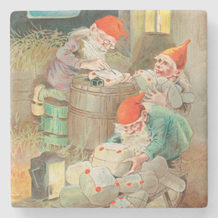 Swedish Christmas Santa (by Jenny Nyström) Stone Coaster