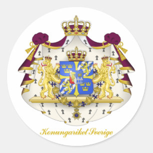 Swedish Coat of Arms Classic Round Sticker