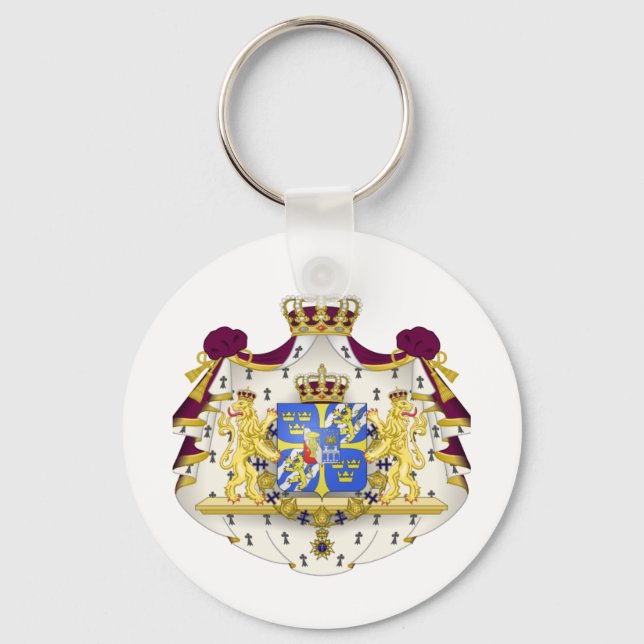 Swedish Coat of Arms Key Ring (Front)