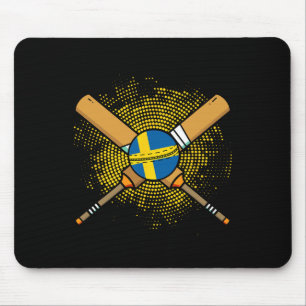 Swedish Cricket Racket And Ll Flag Of Sweden  Mouse Pad