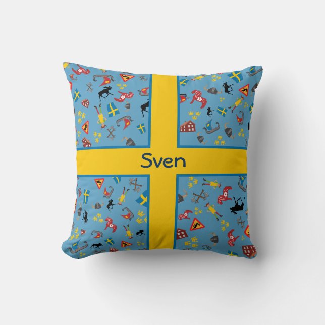 Swedish culture items with flag cushion (Front)