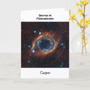 Swedish custom name birthday nebula card