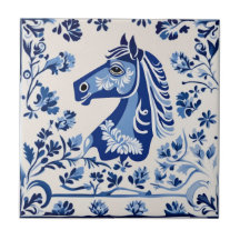 Swedish Dala horse Blue and White