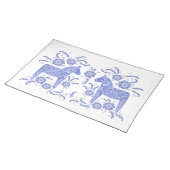 Swedish Dala Horse Blue and White Placemat (On Table)