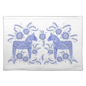 Swedish Dala Horse Blue and White Placemat (Front)