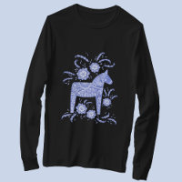Swedish Dala Horse Blue Viking T-Shirt