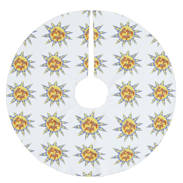 Swedish Dala Horse Christmas Tree Skirt (Front)