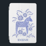 Swedish Dala Horse Custom Name Blue iPad Mini Cover<br><div class="desc">A traditional Dala Horse from Sweden.
Remove or change the name to customise.</div>