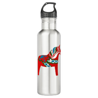 Swedish Dala Horse Dalecarlian Horse 710 Ml Water Bottle