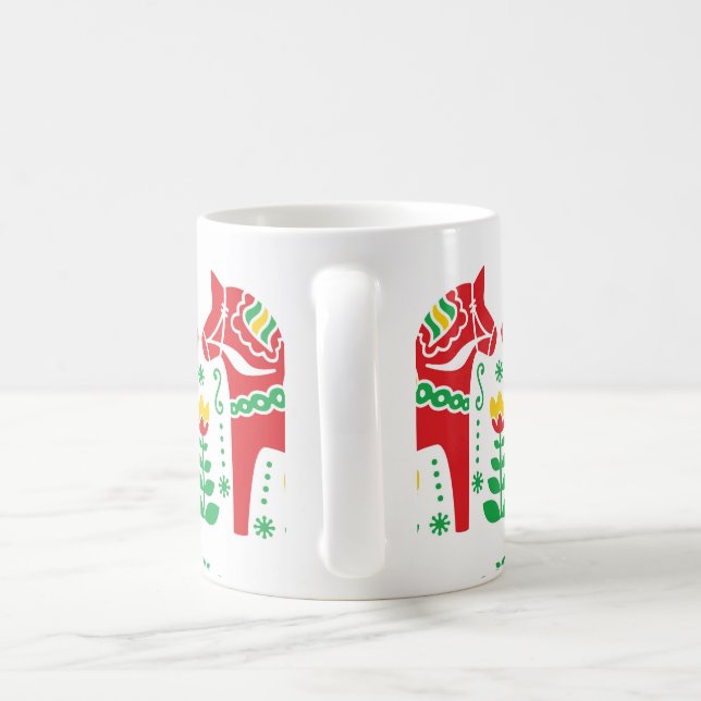 Swedish Dala Horse floral folk pattern Coffee Mug (Handle)