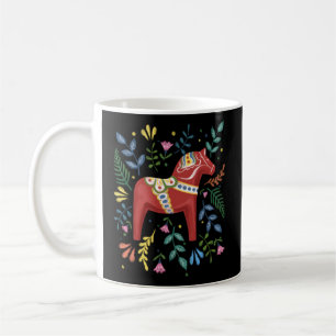 Swedish Dala Horse Folk Sweden Flag Dalahelmsoljd  Coffee Mug