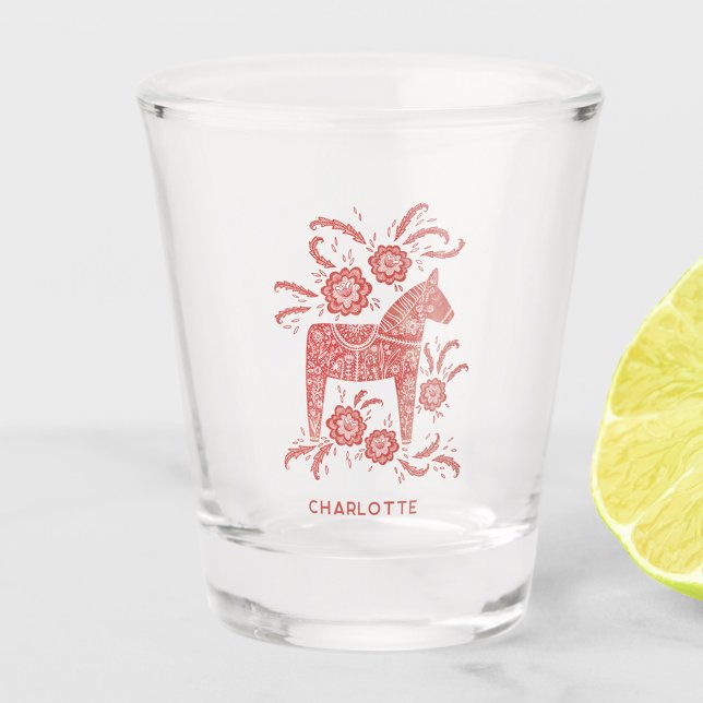 Swedish Dala Horse Personalised Shot Glass (Creator Uploaded)
