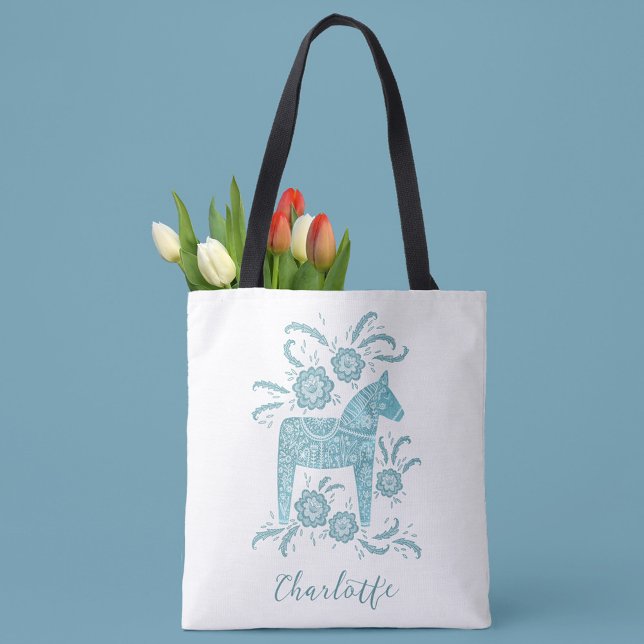 Swedish Dala Horse Personalized Tote Bag (Creator Uploaded)