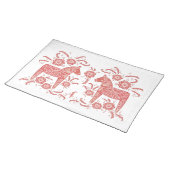 Swedish Dala Horse Red and White Placemat (On Table)