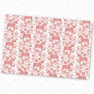 Swedish Dala Horse Red and White Tissue Paper