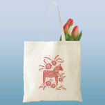 Swedish Dala Horse Red and White Tote Bag<br><div class="desc">A traditional Swedish Dala Horse illustration.  Original art by Nic Squirrell.</div>