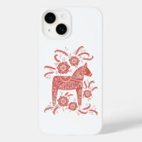 Swedish Dala Horse Red & White