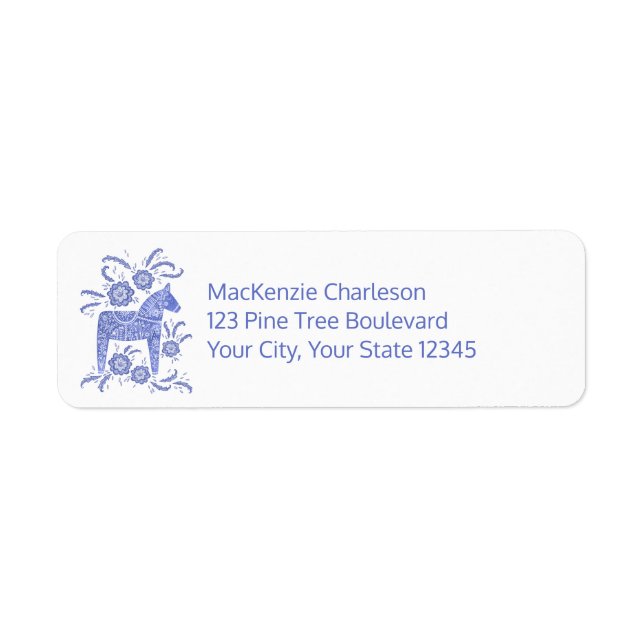 Swedish Dala Horse Return Address Return Address Label (Front)