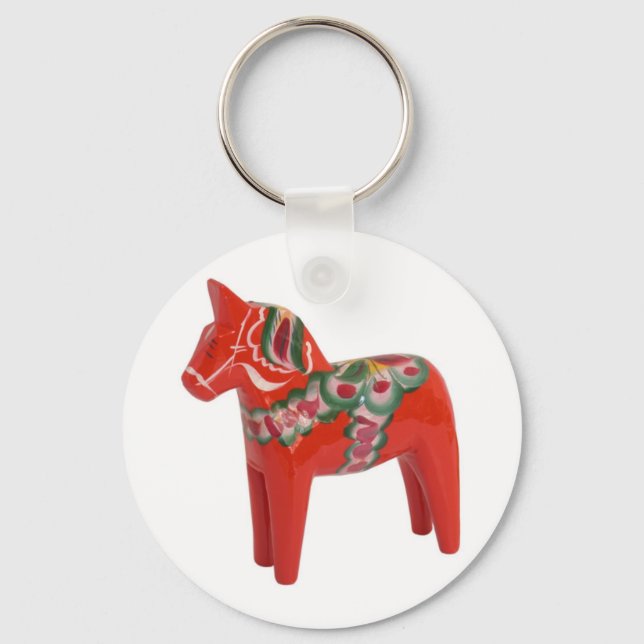 Swedish Dala Horse Scandinavian Key Ring (Front)
