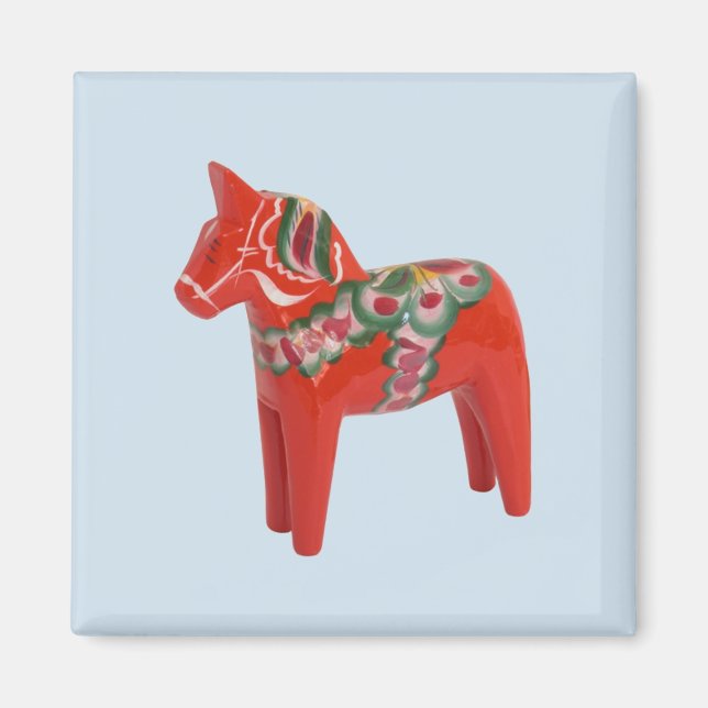 Swedish Dala Horse Scandinavian Magnet (Front)
