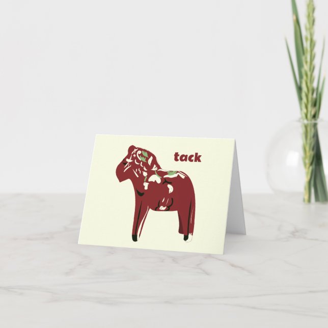 Swedish Dala Horse Thank You  Card (Front)