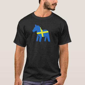 Swedish Dala Horse with Flag T-Shirt