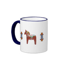 Swedish Dala Horse with Norwegian Rosemaling